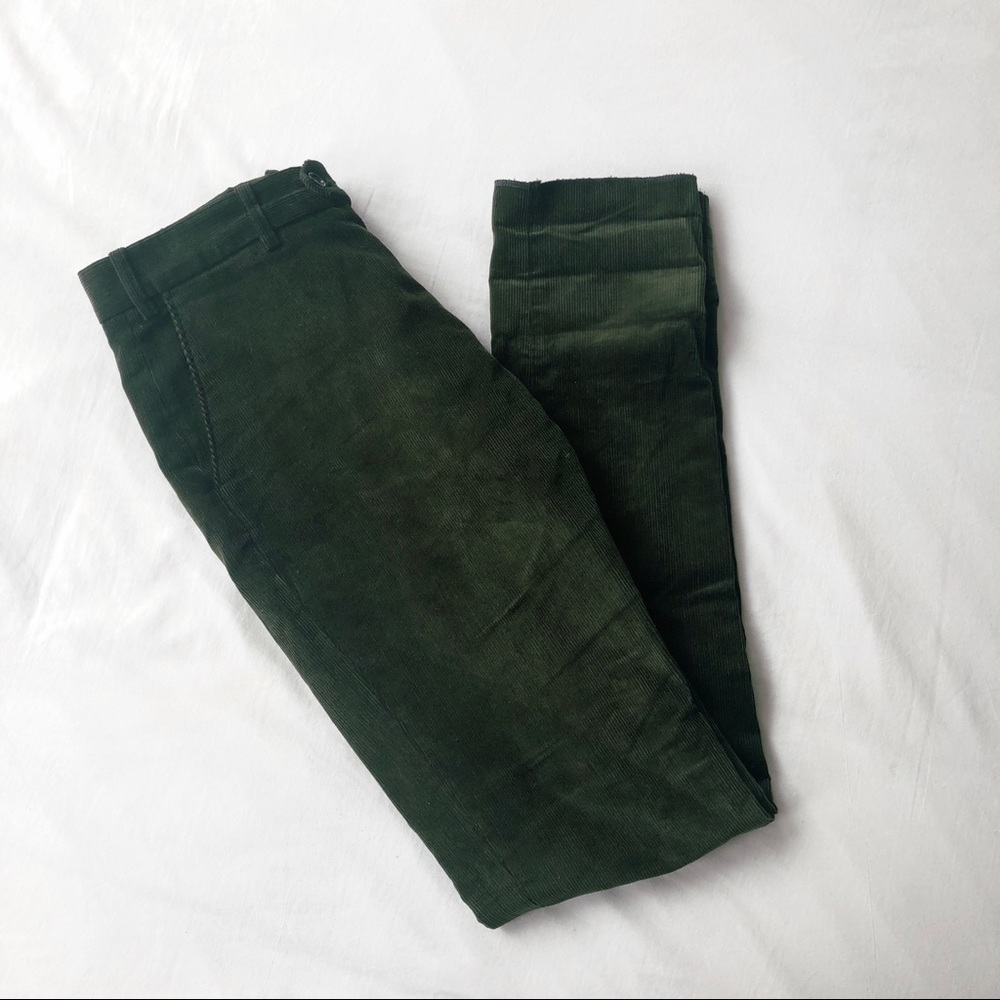 Mens Drapeau Noir Green Corduroy Pants